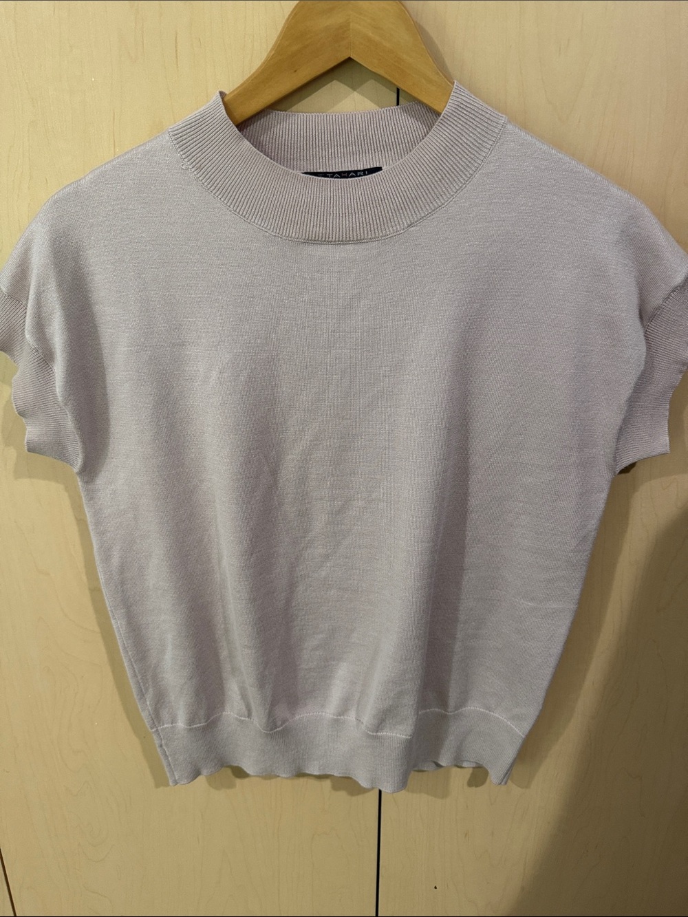 Tahari Short Sleeve Knit Top in Light Lavender